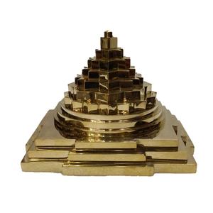 Latón Mahal Vaastu Purusha Yantra Navagraha Pyramid Chowki con pirámides extraíbles Metal regalo religioso plateado impresión UV - Product Image 2