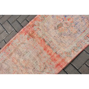 2.4x4.6 ft Turkish Rug, Vintage Small Rug, <b>Red</b> Blue Polka dot <b>Wool</b> Rug - Product Image 5
