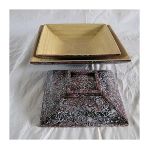 Bol en bambou fait à la main avec une surface lisse durable à grain de bois unique pour servir des collations, des salades ou des occasions cadeaux - Product Image 2