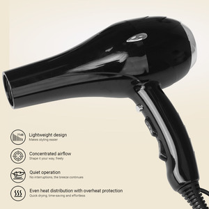 Oem ODM chấp nhận Máy sấy tóc 2500W khuếch tán chuyên nghiệp thổi Salon 2700W nóng ion Máy sấy tóc đen nhà sản xuất Trung Quốc - Product Image 4