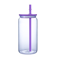 Offre Spéciale – Gobelet en Acrylique 16oz en Forme de Canette de Bière ou de Soda avec Couvercle et Paille pour Adhésions Vinyle et DTF UV
