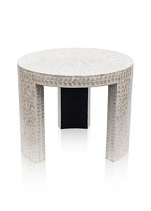 Table d'appoint et tabouret en nacre, meubles en nacre, incrustation de coquillages artisanale, meubles d'appoint élégants pour l'intérieur contemporain - Product Image 2