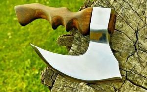 Cuchillo para Pizza de Acero Inoxidable Ecológico, Hecho a Mano, Estilo Damasco, Mini Hacha Vikinga, Tomahawk, de Steel Craft International - Product Image 4