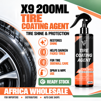 X9 Spray de brillance pour pneus, Revitalisant silicone haute brillance pour pneus, Agent de revêtement pour pneus pour l'entretien automobile, Vente en gros