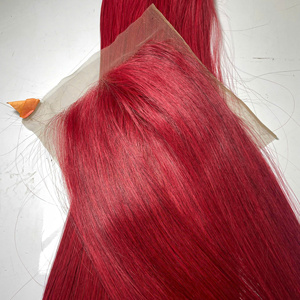 Cabello Vietnamita, Cabello Humano Natural, Liso, Color Rojo, Encaje Frontal Transparente, Precio Directo de Fábrica, Precio al por Mayor - Product Image 6