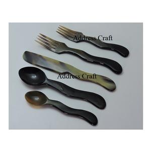 Couverts écologiques en corne de boeuf Lot de 5 pièces 2024 Vente chaude Couverts Vaisselle Nouveau design Couverts en corne de buffle Viking - Product Image 1