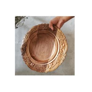 Assiette de présentation en bois de couleur marron de qualité supérieure, forme ronde, sous-assiette pour mariage, utilisation en hôtel - Product Image 3