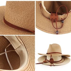 Sombrero de Vaquero Occidental de Paja Natural Hecho a Mano de Lujo, Sombrero de Protección Solar de Primera Calidad para Hombre, Sombrero de Paja para Exteriores - Product Image 2