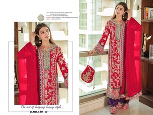 Elegante colección de ropa festiva y de fiesta pakistaní para mujer, elegantes trajes de diseñador con bordado y trabajo de lentejuelas - Product Image 4