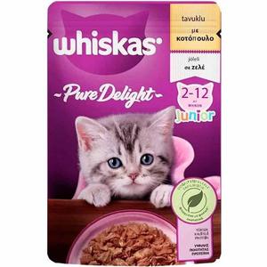 Whiskas PURE Delight ไก่แมวอาหาร85 GR 28ชิ้น