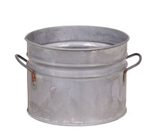 Cubo de maceta galvanizado único con plantilla de retrete vintage perfecto para espacios al aire libre de granja y temas rústicos - Product Image 3