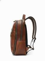 Sac à dos pour ordinateur portable en cuir véritable marron pour homme, 15 pouces, grande capacité, léger, écologique, en coton, mode, luxe, voyage, affaires