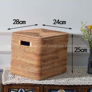 ตะกร้าใส่ของแฮนด์เมดขนาดใหญ่พิเศษทำมือสำหรับบ้านซักรีดและจัดเสื้อผ้าสไตล์โบโฮ - Product Image 4