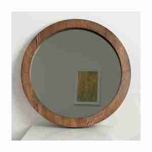 Espejo decorativo de joyería con marco de madera redondo hecho en La India de alta calidad y popular para uso en pared - Product Image 5