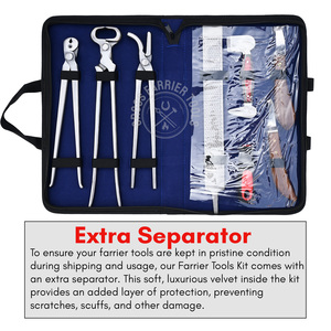 Premium Farrier Shoeing Kit 15" Hoof Nipper Nail Clincher Puller <b>Removes</b> Individual Nails Rasp Handle Loop Knife Rainbow Buffer - Product Image 4