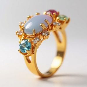 Boucles d'oreilles artisanales multi-tones et multi-formes en argent sterling 925, plaqué or 18 carats, bague pour usage quotidien, taille US 6, à prix de gros - Product Image 6