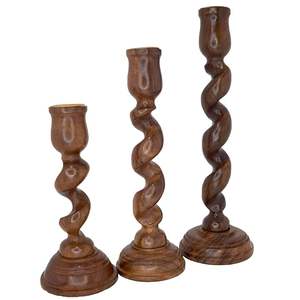 Porte-bougie en bois naturel fait à la main, respectueux de l'environnement, avec finition naturelle polie à la main, pour un concept de décoration intérieure terreux, Noël - Product Image 3