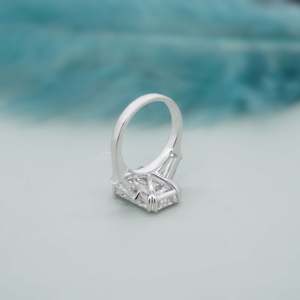 IGI Certified Emerald Cut <b>Diamond</b> <b>Ring</b> with Tapered Baguette Side Stones - Product Image 3