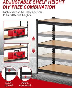 Estanterías Metálicas Resistentes de 3 Niveles Ajustables para Garaje, Capacidad de 1320 Libras, 48 Pulgadas de Ancho <span class=keywords><strong>x</strong></span> <span class=keywords><strong>24</strong></span> Pulgadas de Profundidad <span class=keywords><strong>x</strong></span> 72 Pulgadas de Alto, Estanterías Independientes para Almacén - Product Image 6