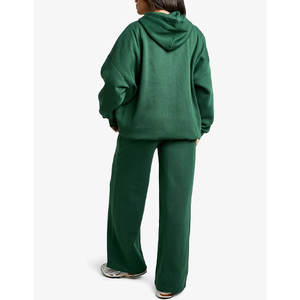 ชุดวอร์มผ้าฝ้ายขนแกะสำหรับผู้หญิงชุดออกกำลังกาย2ชิ้นให้ความอบอุ่นมีบริการ OEM - Product Image 2