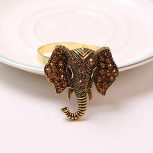 Unique <b>Elephant</b> Face Napkin Ring Holder for Ethnic <b>Table</b> Decor Wedding Events Parties Hotel Dining Stylish Accent Piece - Product Image 1