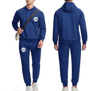 Trajes de chándal para hombre de 2 piezas con capucha, conjunto de chándal para correr, conjuntos de traje de Jersey de manga larga atléticos informales - Product Image 3