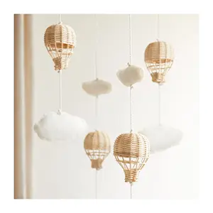 Crib decor accessories mobiles newborn baby toys bulk sale from Vietnam exporter rattan balloon baby hanging mobile set