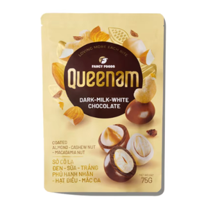 Vente en gros OEM Bon prix Mélange de dragées Vietnam Halal Premium 75G Chocolat Saveur Amande Noix de cajou Noix de macadamia Queenam - Product Image 1