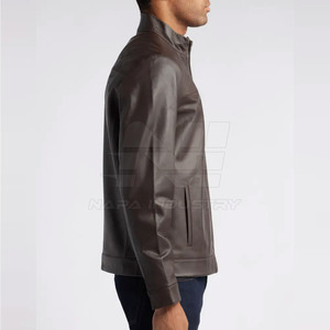 Vestes en cuir pour hommes de haute qualité, écologiques, chaudes pour l'hiver, avec logo sur le devant, fabriquées au Pakistan, en tissu peigné, décontractées, les meilleures - Product Image 3