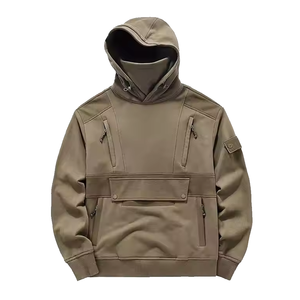 2025 nueva llegada de alta calidad de peso pesado pulóver sudaderas con capucha 100% algodón orgánico Doble Bolsillo de carga Regular Fit invierno - Product Image 6