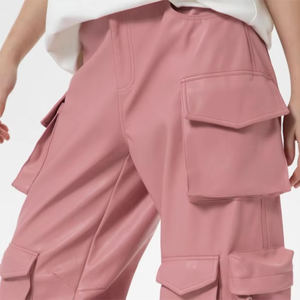 Nueva llegada verano mujeres alta cintura pantalón largo ancho al por mayor transpirable pantalones cargo sueltos mujeres - Product Image 5