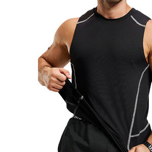 Camiseta sin mangas de algodón Premium de fabricante personalizado para hombre, Camisetas interiores de Fitness para hombre, camiseta sin mangas de color liso de talla grande para hombre - Product Image 5