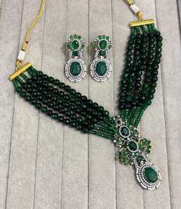 Recién llegado, conjunto de joyería india de boda de latón para mujeres y niñas, collar multicolor, pendientes, Gargantilla larga para fiestas y regalos - Product Image 3