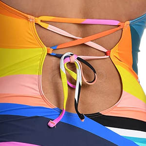 Nouveau maillot de bain pour femmes Design personnalisé avec motif animal en polyester Vente en gros 1 pièce avec bas de jupe - Product Image 4