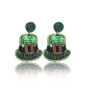 Nouvelles boucles d'oreilles géométriques bohèmes personnalisées en perles de rocaille, bijoux faits à la main en acier inoxydable pour mariages, cadeaux, tendance et élégantes pour femme - Product Image 5
