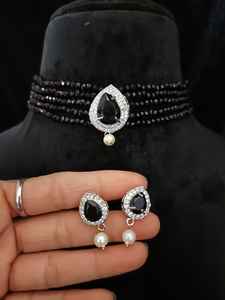 Indian Manufacturer AD CZ Trendy Bridal <b>Jewellery</b> for Marriage Long Necklace Set With Earrings for Women Charm Ready to Ship - Product Image 2