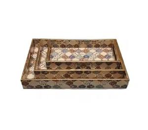 Plateau de service à thé en MDF de qualité supérieure avec impression émaillée pour les festivals et les mariages - Product Image 1