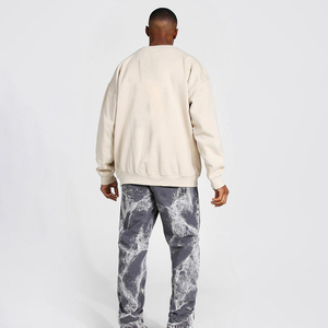 Sudaderas de Jersey de gran tamaño con estampado 3D personalizado para hombres tela francesa de invierno de lana con capucha pesada con técnicas bordadas - Product Image 4