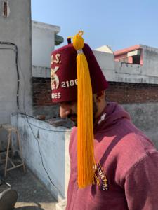 Fez SHRINER marron avec broderie à la main TEMPLE NAM - HSE - Product Image 3