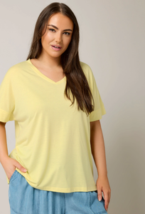 Camiseta de Modal amarillo curvo de estilo informal de talla grande para mujer, suministro a granel, ropa personalizable de secado rápido, Bangladesh - Product Image 4