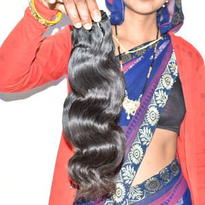 100% Inde Temple Cheveux Humains De Luxe Corps Vague Bundles Cheveux Bruts Trame Naturelle Extension De Cheveux Vierge Indien Double Dessiné Bundle - Product Image 2