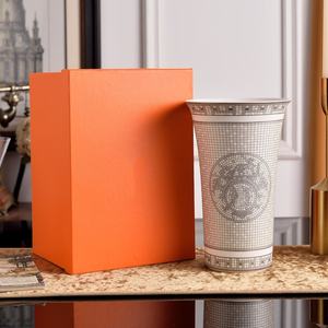 Contemporary Porcelain Tabletop <b>Vase</b> with Eco-Friendly On-Glazed Finish for Home <b>Decor</b> - Product Image 4