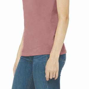 Camiseta ecológica en blanco de manga corta con cuello redondo para mujer hecha en Pakistán con camisetas de algodón orgánico - Product Image 5