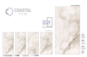 Azulejos de porcelana pulida marrón CELIO 600x1200MM / 24X48 grado superior diseño clásico moderno acabado brillante Función de ladrillo refractario - Product Image 2