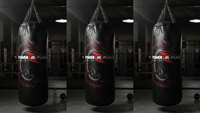 POWER PUNCH Sac de frappe en cuir robuste et durable pour la boxe et le Muay Thai, remplissage de sable 25KG, garantie 2 ans
