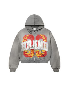 2025 Custom Winter Drop Shoulder <b>Hoodie</b> Custom Fabric Weight Heavyweight <b>Fleece</b> Loose Fit Embroidered Logo Digital Printing - Product Image 3