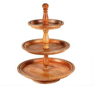 Soporte redondo de madera y metal moderno de 3 niveles más vendido, desmontable, profesional y romántico, hecho a mano - Product Image 2