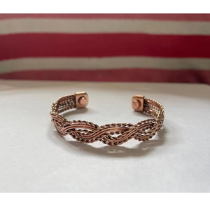 Bracelet en cuivre pur 100% fait à la main bijoux en acier inoxydable à la mode pour hommes et femmes Option cadeau économique - Product Image 1