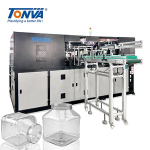 Máquina automática para hacer latas/tarros de galletas moldeados por soplado de botellas de cuello ancho PET con línea de producción