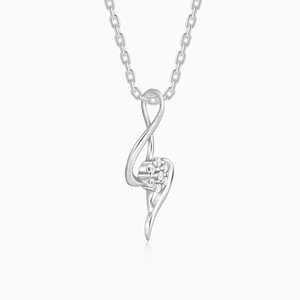 Precioso colgante de belleza de cristal plateado con cadena de eslabones - Product Image 5